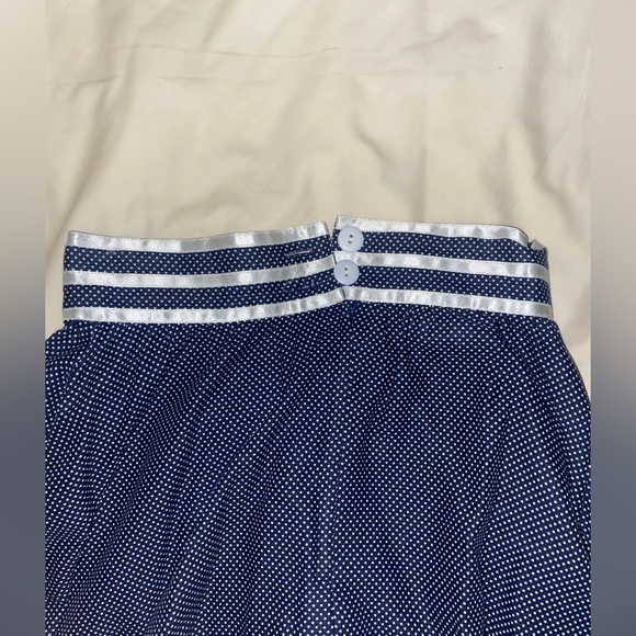 Navy & White polka dot Midi skirt (very high waist) - size M - Picture 3 of 5